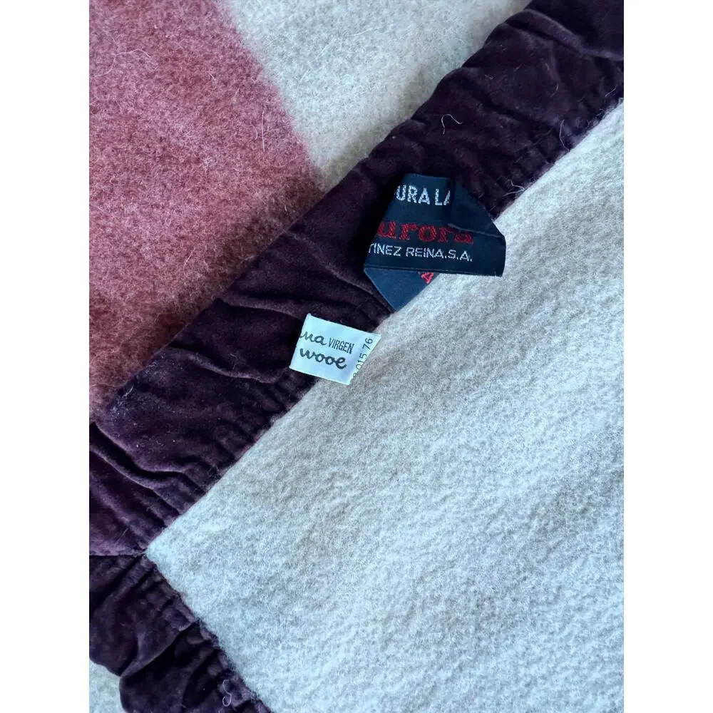 Vintage Jose Martinez la Aurora 100% Wool Geometric Rectangle MCM Throw Blanket